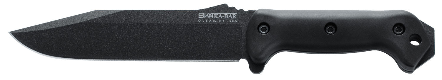 Ka-Bar BK7 Becker Combat Utility Fixed Blade 7" Plain 1095 Cro-Van, Black Ultramid Handle & Polyester Sheath