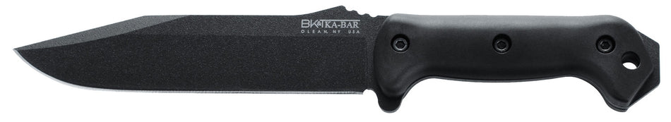 Ka-Bar BK7 Becker Combat Utility Fixed Blade 7" Plain 1095 Cro-Van, Black Ultramid Handle & Polyester Sheath