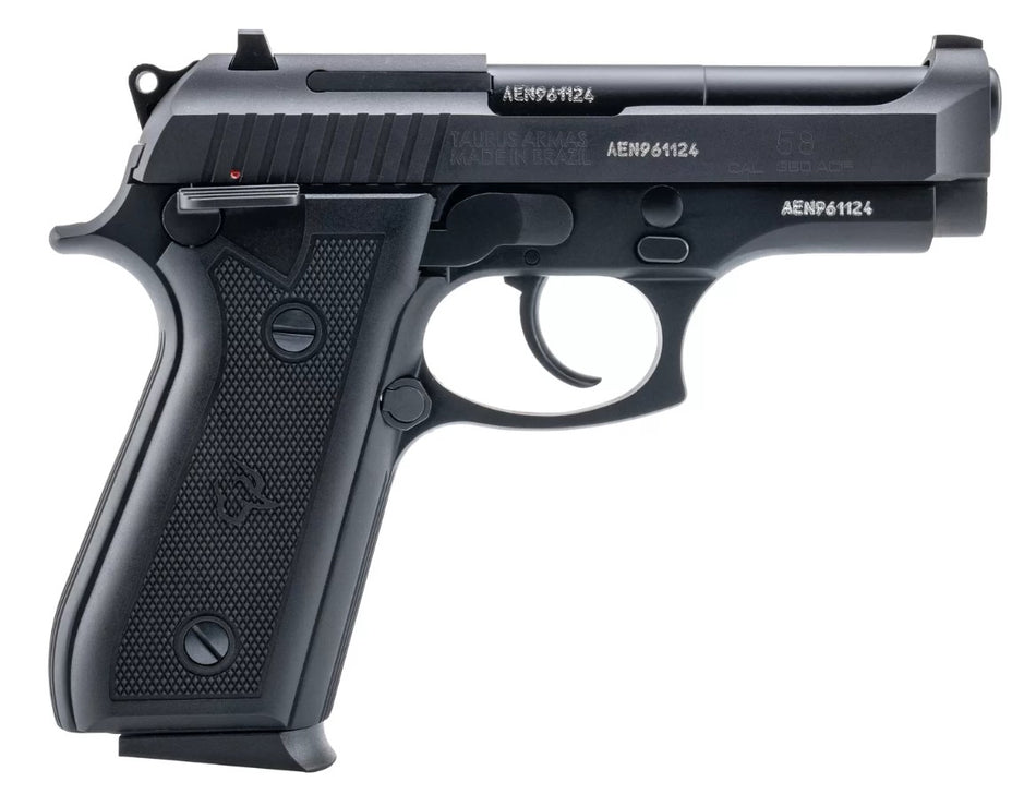 Taurus 58 .380 ACP 15+1 Pistol, 4" Matte Black Stainless Barrel & Slide, Black Polymer Grip