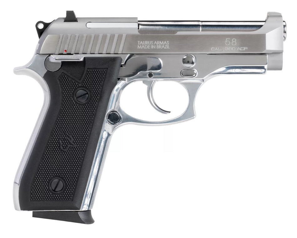 Taurus 58 .380 ACP 15+1 Pistol, 4" Matte Stainless Barrel & Slide, Black Polymer Grip