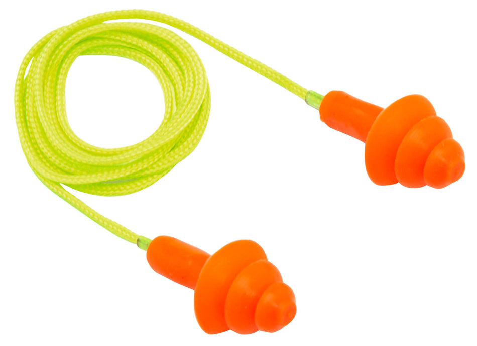 Pyramex RP3001 Corded Reusable Ear Plugs 24 dB Orange/Yellow 50-Pair