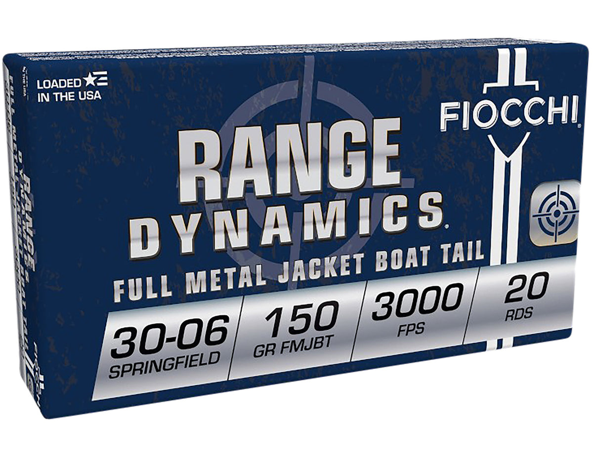 Fiocchi .30-06 Springfield 3006A Range Dynamics Full Metal Jacket Boat Tail FMJBT 150 Grain