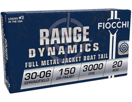Fiocchi .30-06 Springfield 3006A Range Dynamics Full Metal Jacket Boat Tail FMJBT 150 Grain