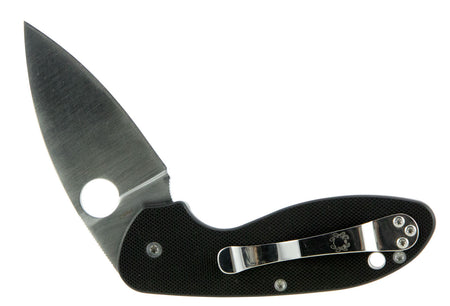 Spyderco Efficient C216GP 2.98" Plain Drop Point 8Cr13MoV Stainless Blade Black G10 Handle Folding Knife