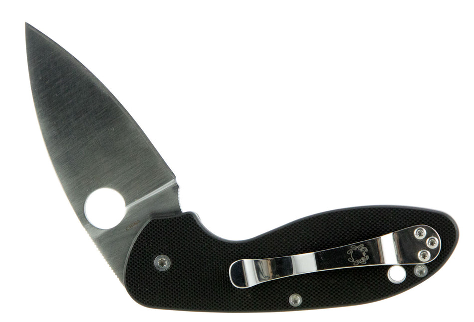 Spyderco Efficient C216GP 2.98" Plain Drop Point 8Cr13MoV Stainless Blade Black G10 Handle Folding Knife