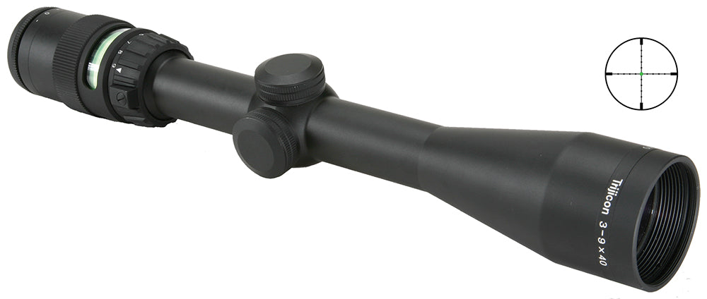 Trijicon 200005 AccuPoint 3-9x40mm Variable Riflescope Black Anodized 1" Tube Illuminated Mil-Dot w/Green Dot Reticle