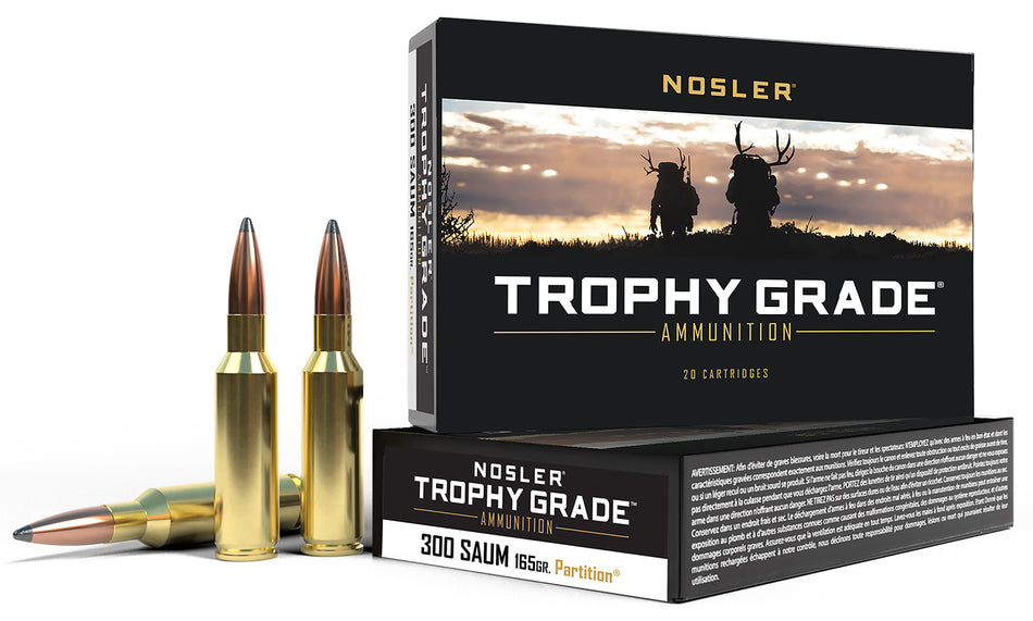 Nosler .300 Rem SAUM 60061 Trophy Grade Nosler Spitzer Partition 165 Grain