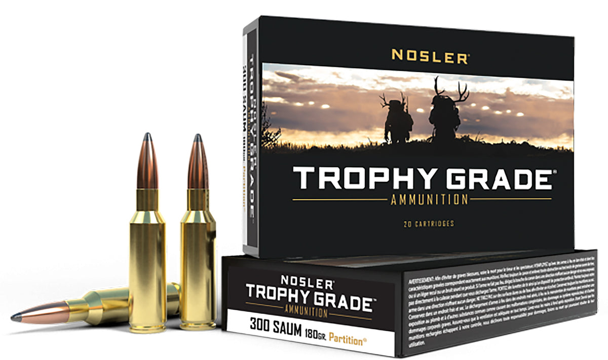 Nosler .300 Rem SAUM 60062 Trophy Grade Nosler Spitzer Partition 180 Grain