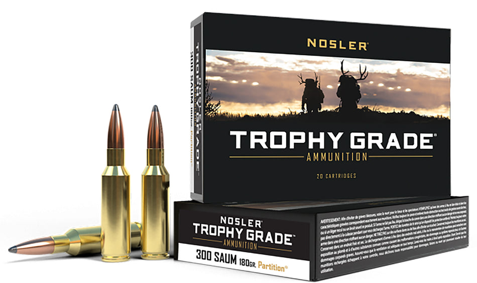 Nosler .300 Rem SAUM 60062 Trophy Grade Nosler Spitzer Partition 180 Grain