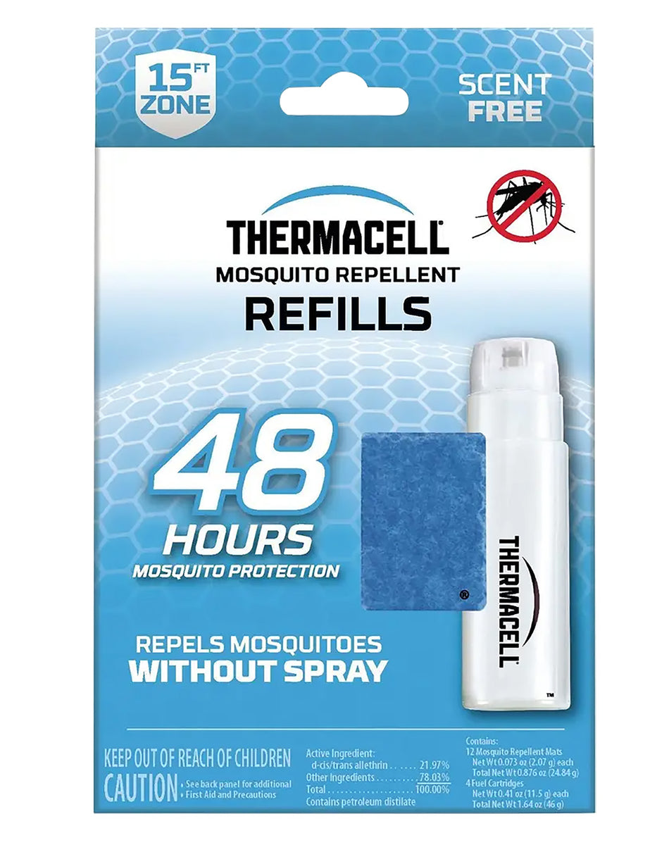 Thermacell R4 Repellent Refill 15 ft Odorless 48-Hour Supply 4 Cartridges 12 Mats DEET-Free