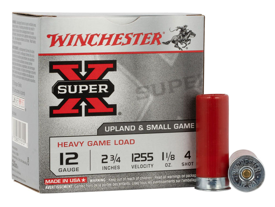 Winchester 12 Gauge XU12H4 Super X Heavy Game Load 2.75" 1-1/8oz 4 Shot
