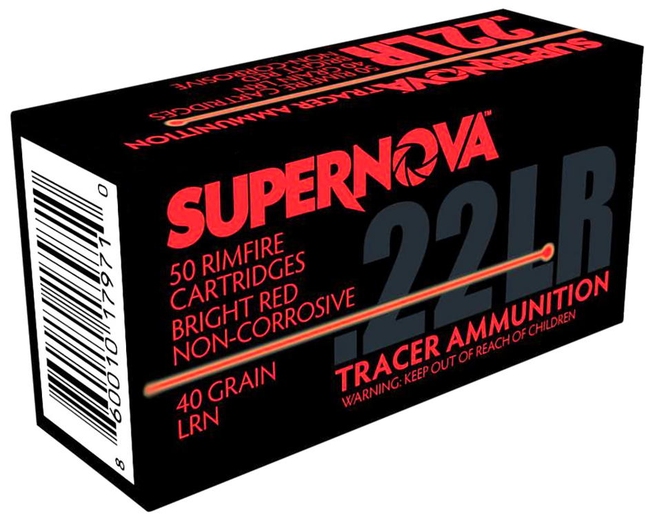 Supernova .22 Long Rifle PMSN22LRR Red Tracer Non-Corrosive Lead Round Nose LRN 40 Grain