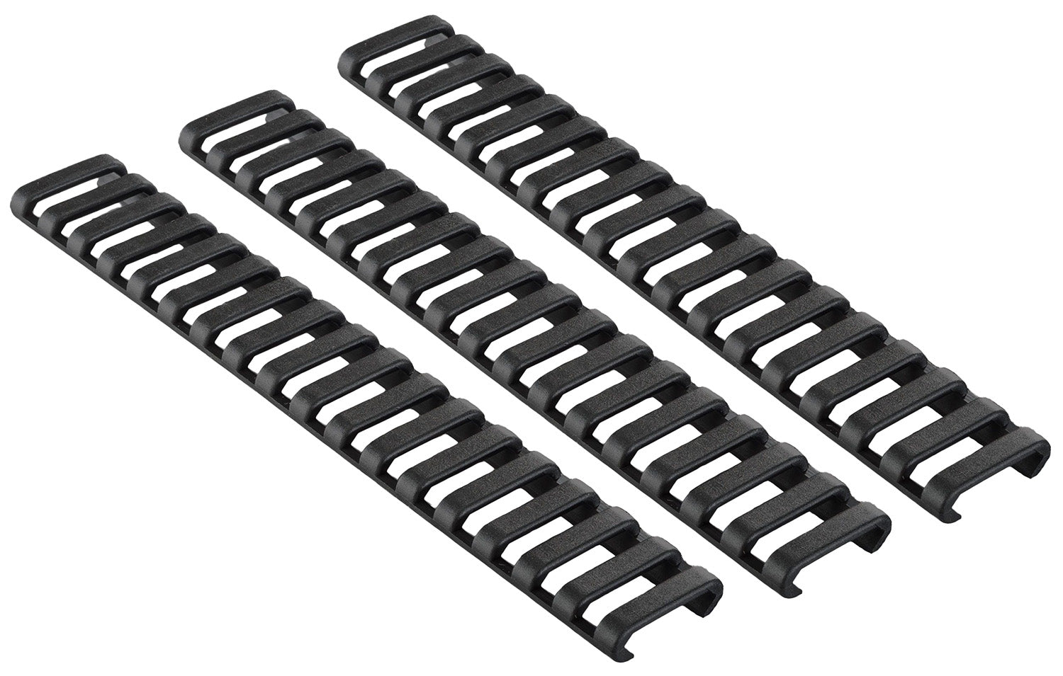 Ergo Low Profile Ladder Rail Covers Black 18-Slot Rubber Santoprene 3 Pack 4373BK