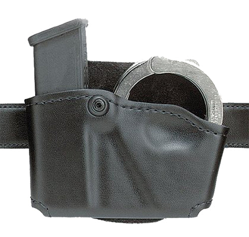 Safariland 5738321 Black Leather Combo Cuff/Mag Pouch Compatible with Beretta 8045F