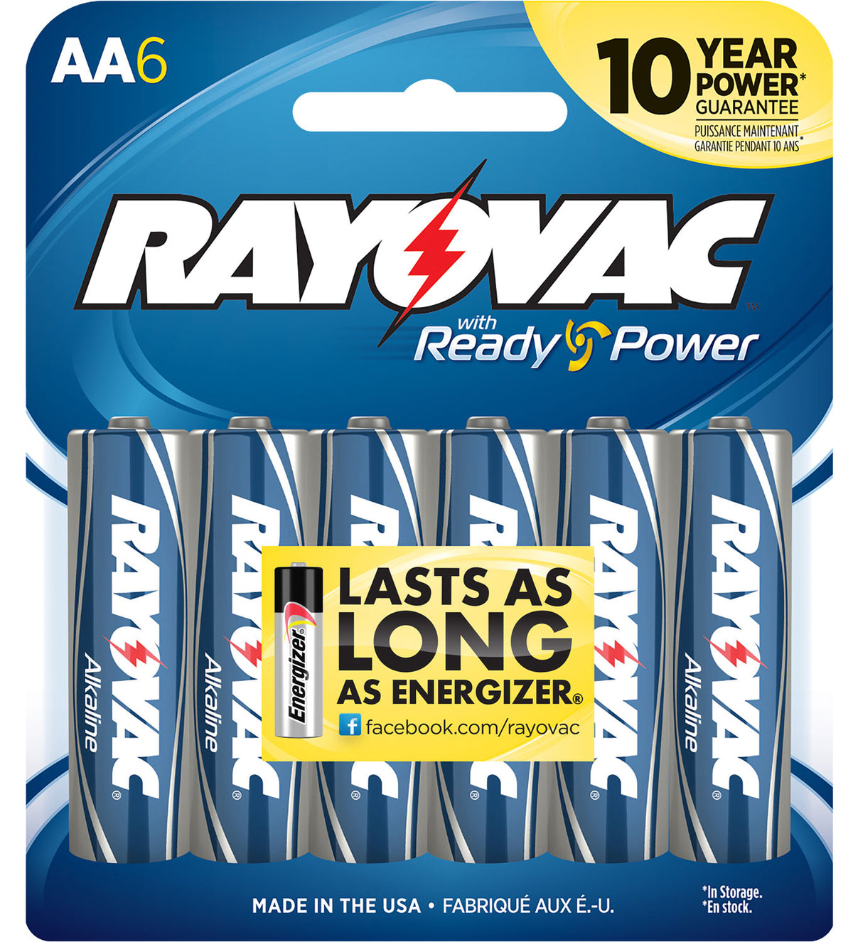 Rayovac AA High Energy Alkaline Battery Pack 1.5 Volts 6 Count