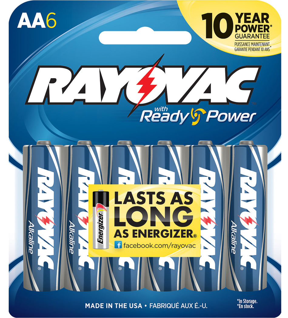Rayovac AA High Energy Alkaline Battery Pack 1.5 Volts 6 Count