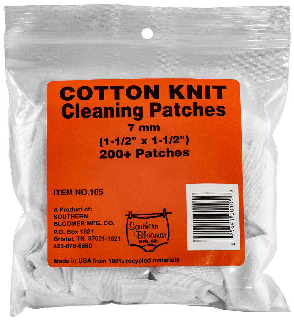 Southern Bloomer 105 7mm Caliber Cotton Lint-Free Firearm Cleaning Patches 200 Pack