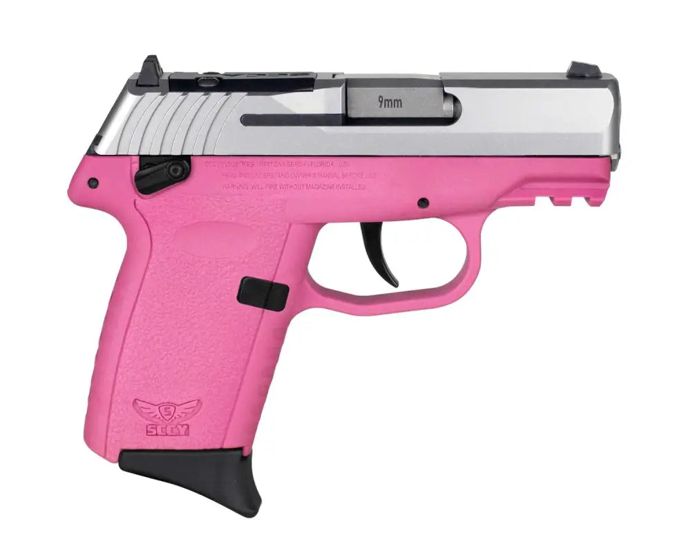 SCCY CPX1TTPKRDRG3 9mm Pistol - Two-Tone/Pink Grip, Manual Safety