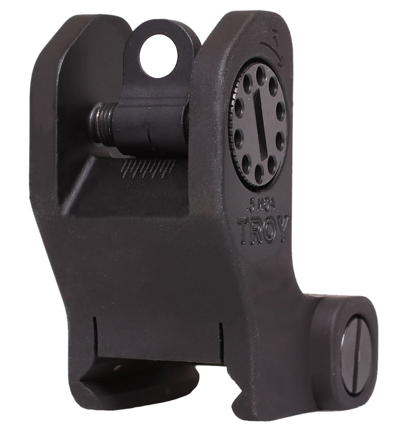 Troy Ind Fixed Rear BattleSight Round Aperture Black Anodized for AR-15 AR-10 Flat Top Rifles