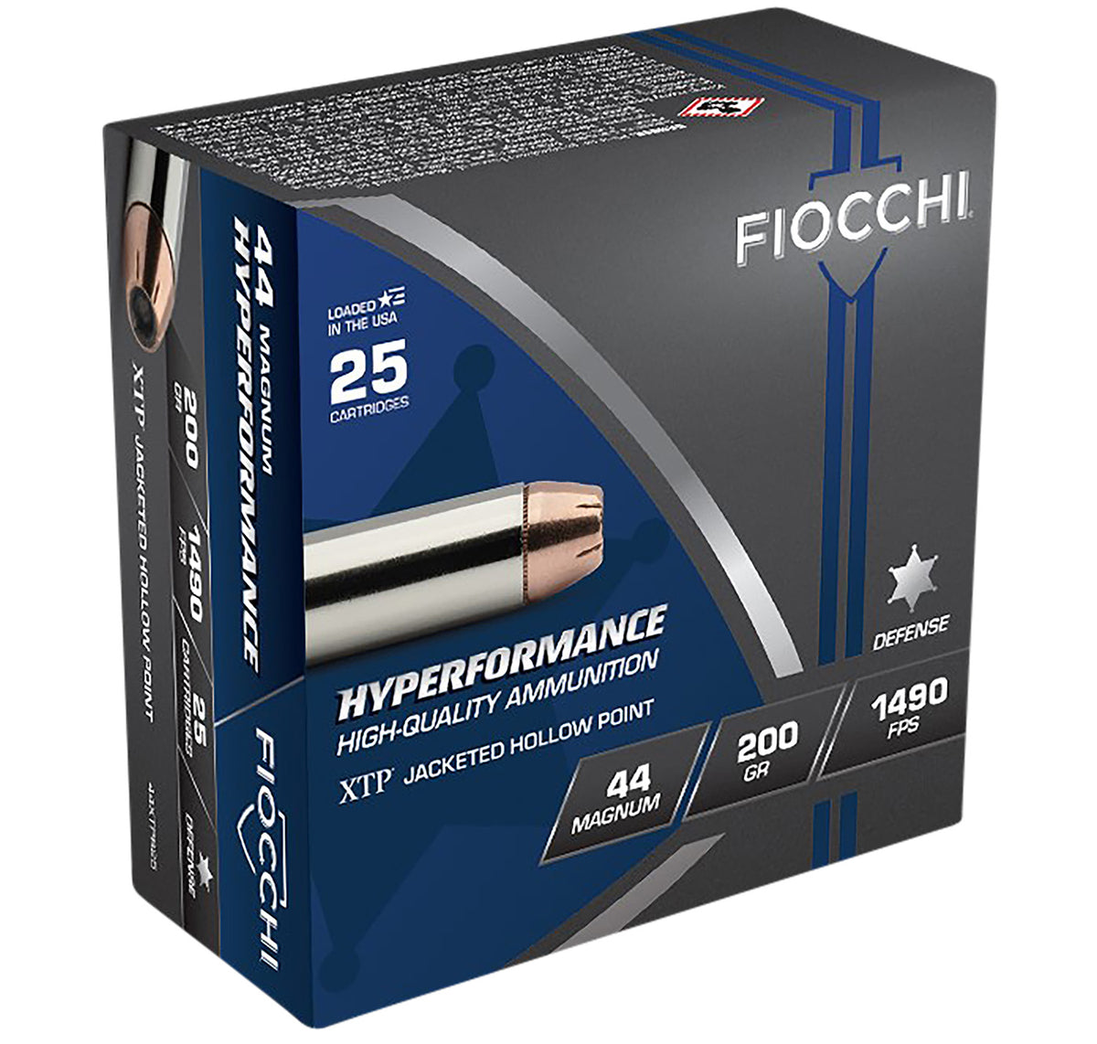 Fiocchi .44 Magnum 44XTPB25 Hyperformance Hornady XTP Hollow Point HP 200 Grain