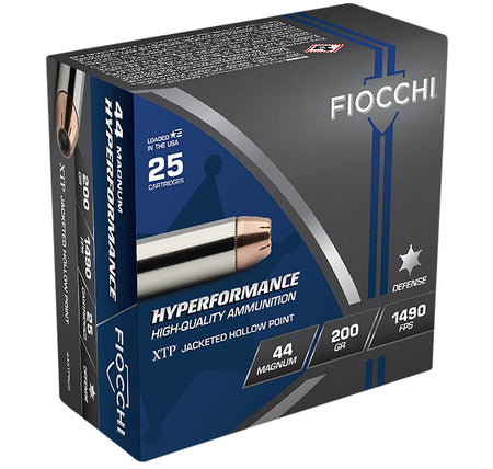 Fiocchi .44 Magnum 44XTPB25 Hyperformance Hornady XTP Hollow Point HP 200 Grain