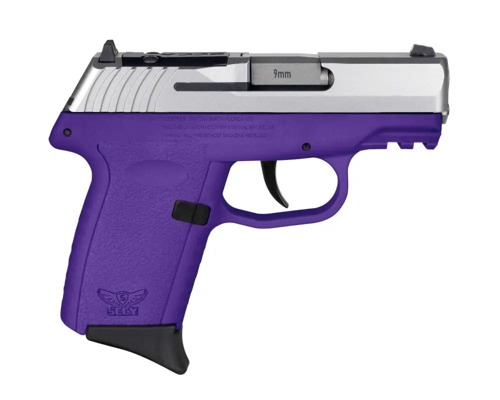 SCCY CPX-2 9mm Pistol TT/Purple Grip - No Safety (CPX2TTPURDRG3)