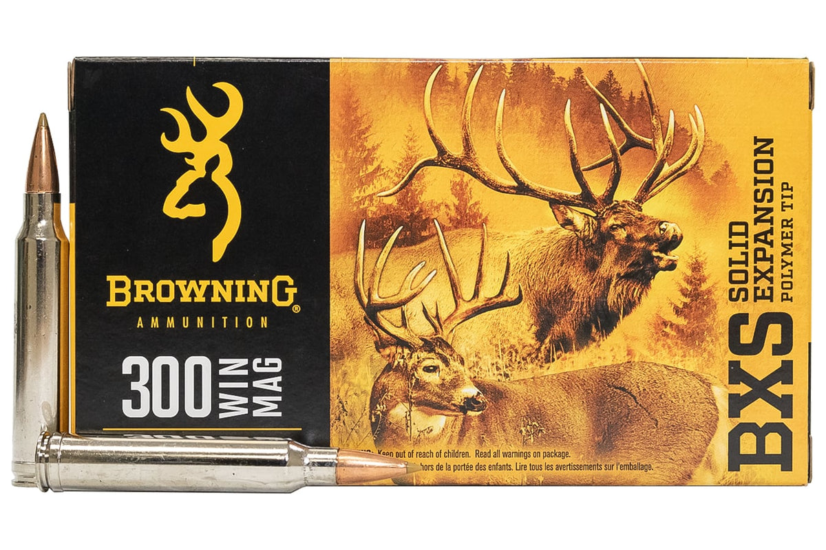 Browning .300 Winchester Mag B192403001 BXS Copper Expansion Lead Free Solid Expansion Polymer Tip 180 Grain