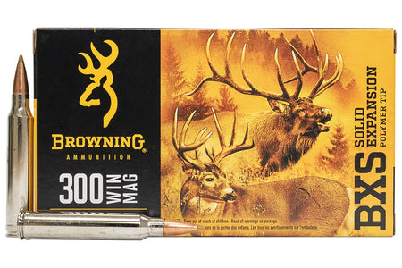 Browning .300 Winchester Mag B192403001 BXS Copper Expansion Lead Free Solid Expansion Polymer Tip 180 Grain