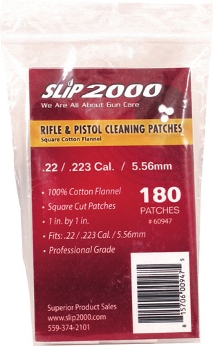 Slip 2000 180-Count .22/.223 Caliber 1-Inch Square Cleaning Patches