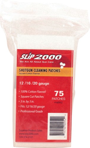Slip 2000 75-Count 3-Inch Cleaning Patches for 12, 16 & 20 Gauge