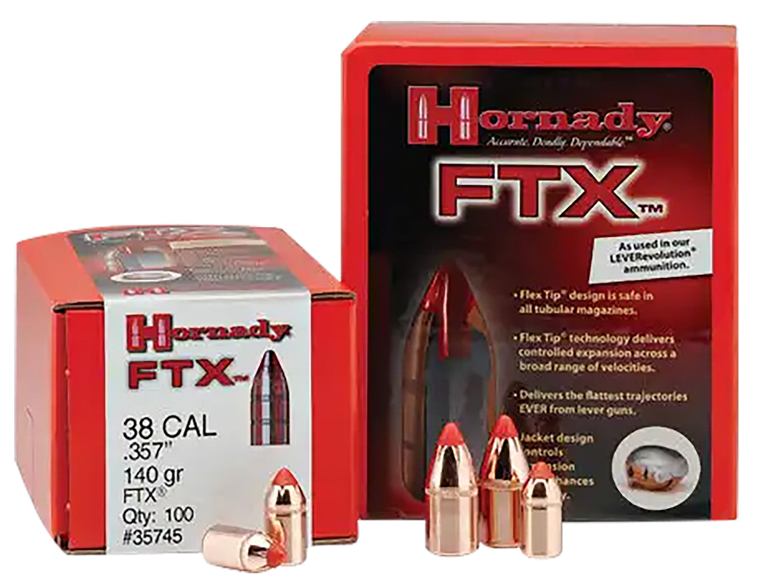 Hornady FTX .308 Diameter 160 gr Expanding Lever Gun Bullet 100 Per Box
