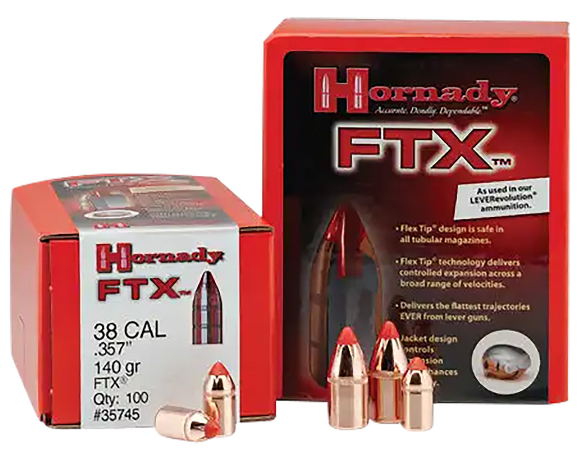 Hornady FTX .452 225 gr InterLock Expanding Lever Gun Bullet 100 Per Box