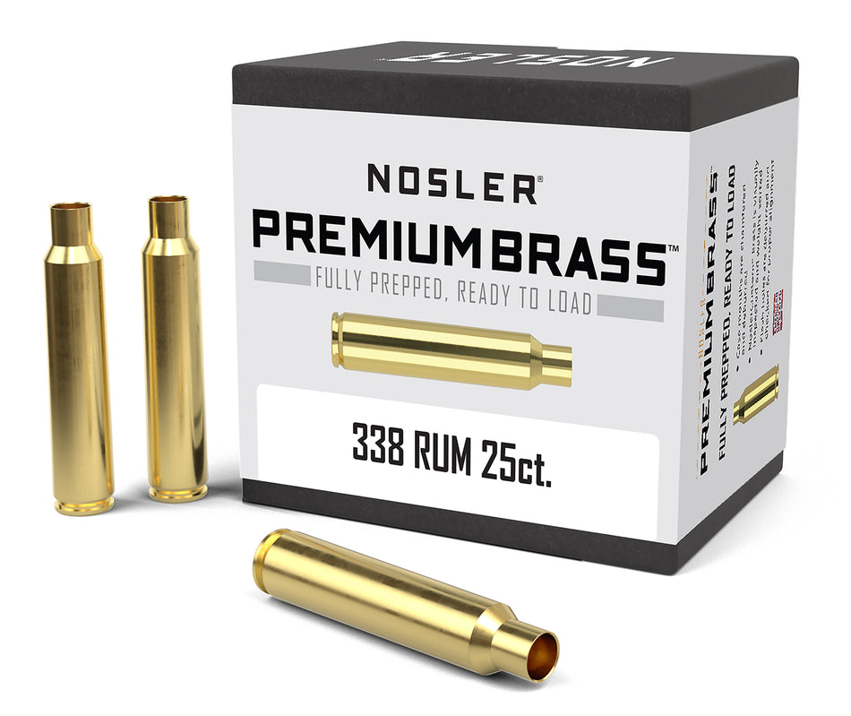Nosler 11912 Custom Unprimed Cases 338 RUM Brass 25-Count