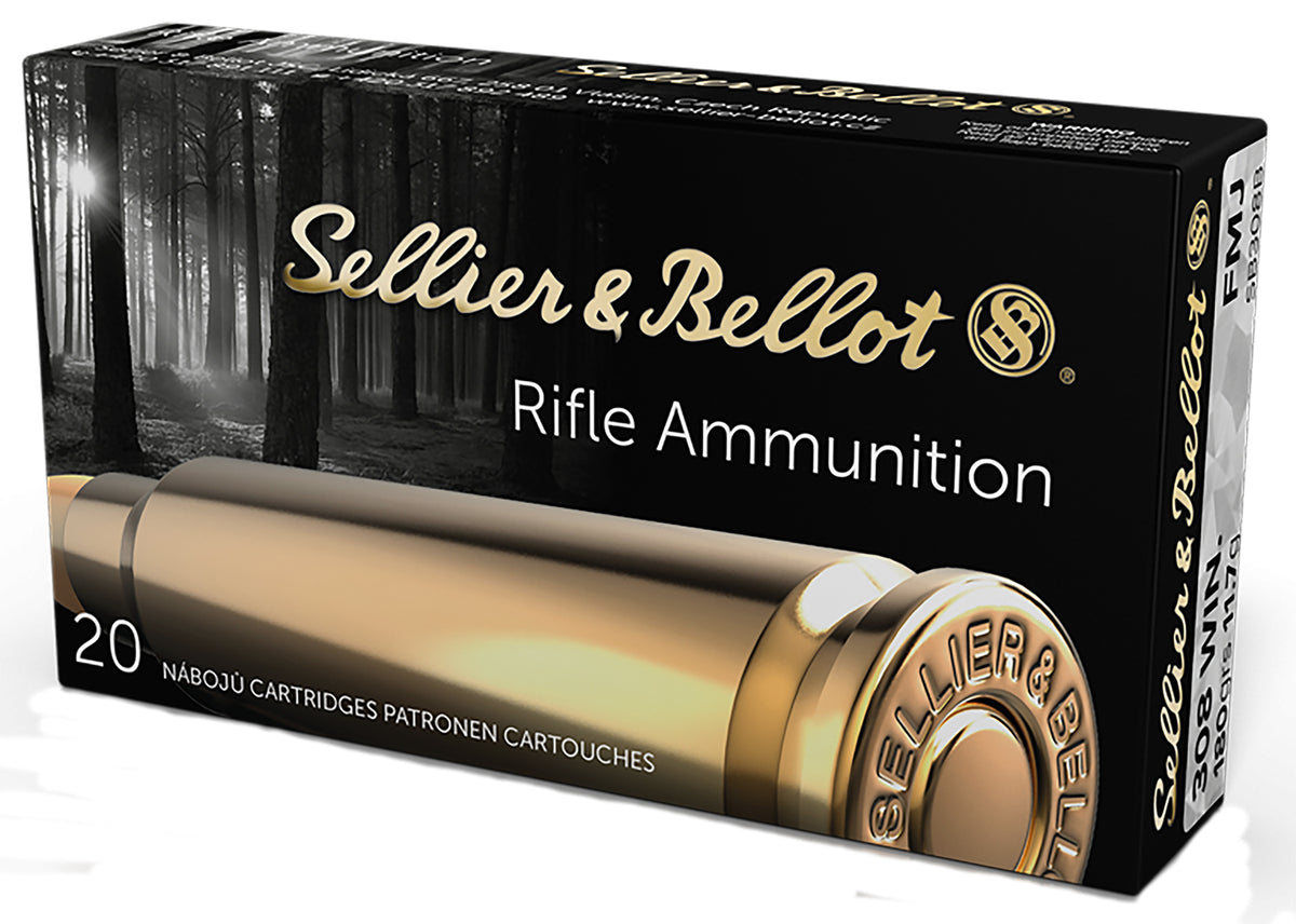 Sellier & Bellot (S&B) .308 Win / 7.62x51mm SB308B Full Metal Jacket FMJ 180 Grain