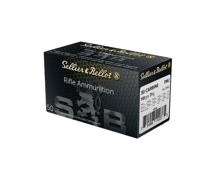 Sellier and Bellot .30 Carbine Rifle Ammo  Full Metal Jacket FMJ 110 grain 