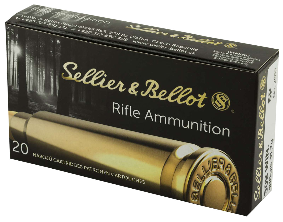 Sellier & Bellot (S&B) .308 Win / 7.62x51mm SB308C 754908510429 Soft Point SP 180 Grain