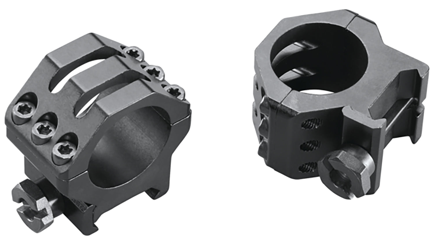 Weaver 48349 Six-Hole Skeleton Tactical Rings Matte Black 1" Medium