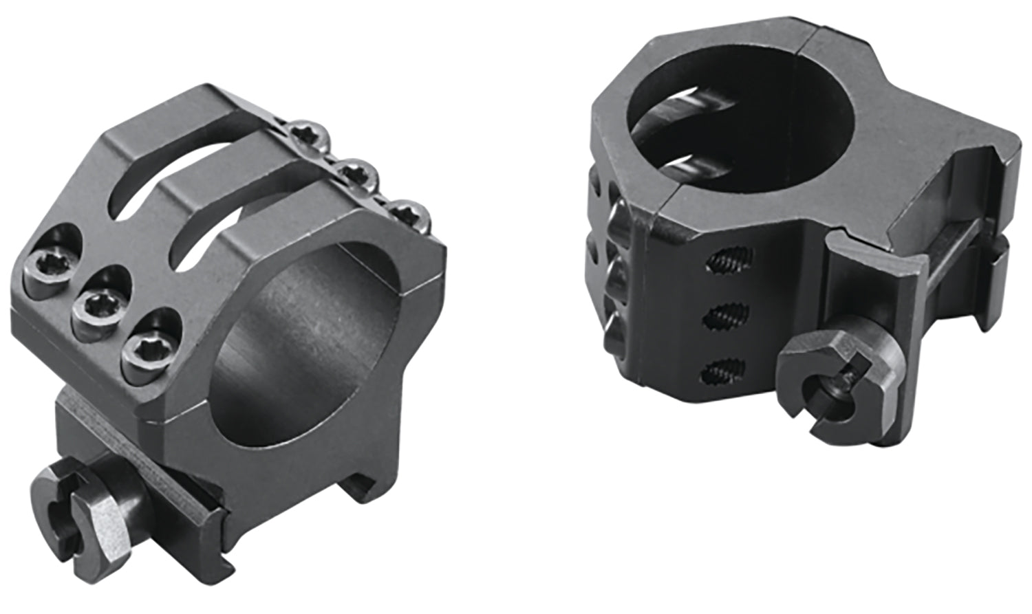 Weaver Mounts 48350 Skeleton Six-Hole Rings Matte Black 1" High