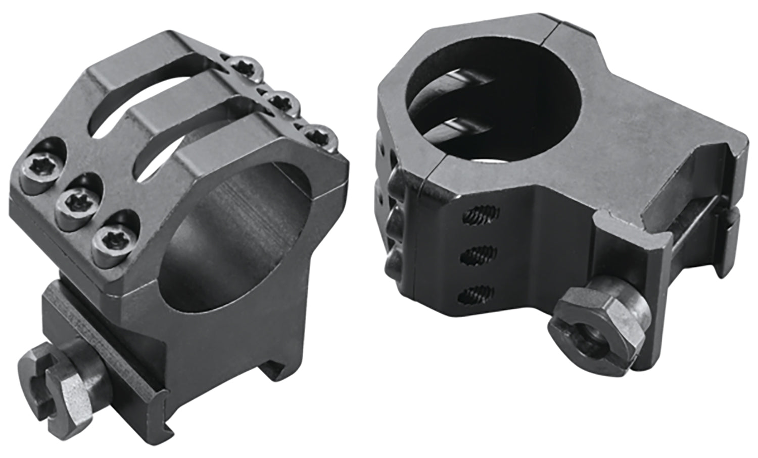 Weaver Mounts 48353 Skeleton Six-Hole Rings Matte Black 1" XX High