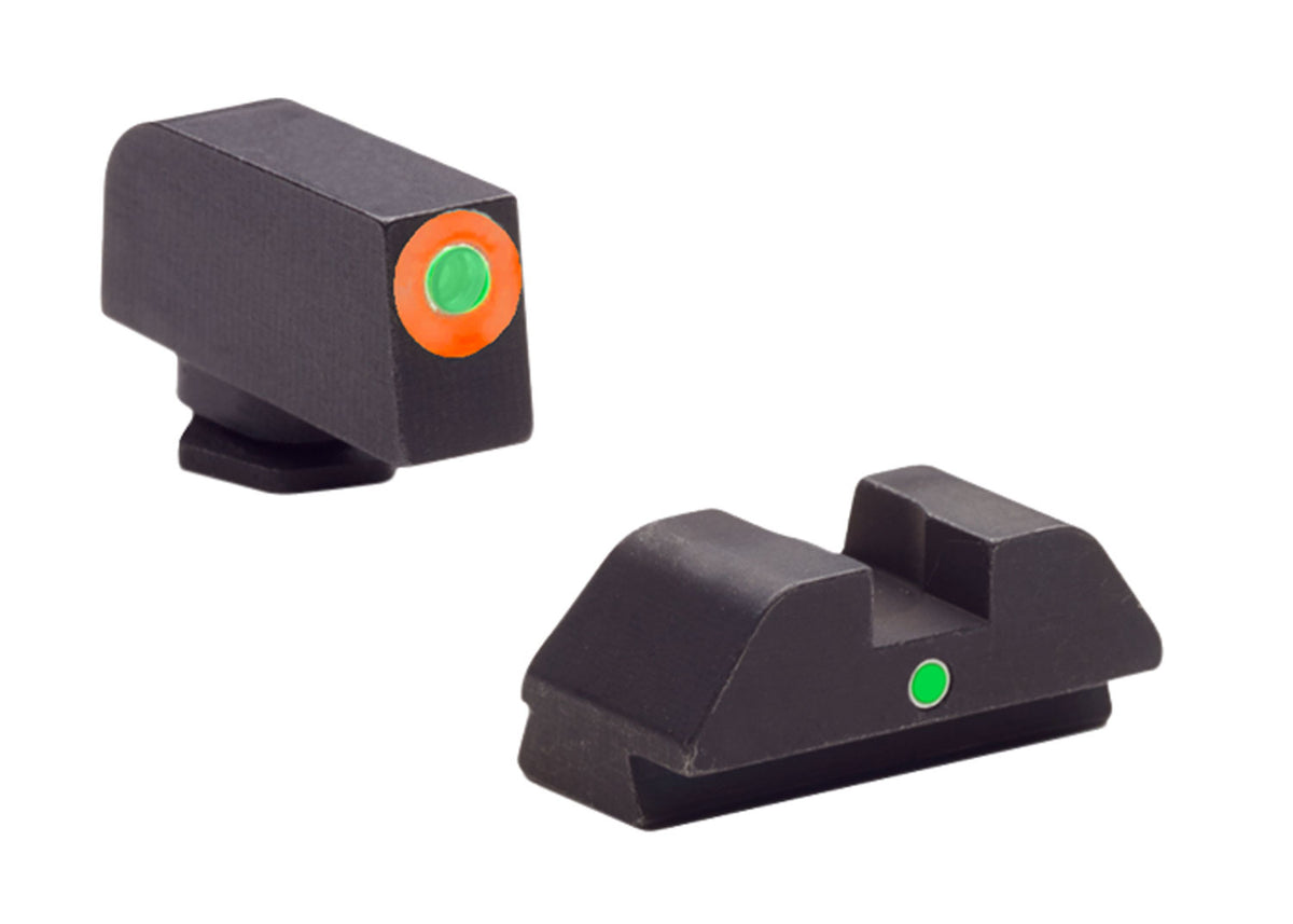 AmeriGlo GL205 Glock i-Dot Night Sight Set - Green Tritium Front w/ Orange Outline