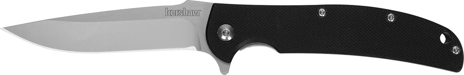 Kershaw Chill 3410 3.10" Flipper Folding Drop Point Plain 8Cr13MoV Bead Blasted Blade Black G10 Handle & Clip