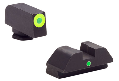 AmeriGlo GL305 Glock i-Dot Night Sight Set - Green Tritium Front w/ LumiGreen Outline