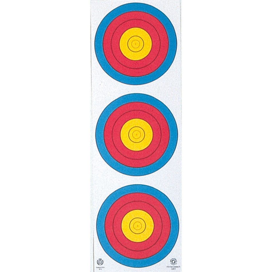 Maple Leaf Vertical 3-Spot Archery Target Face Pack of 25