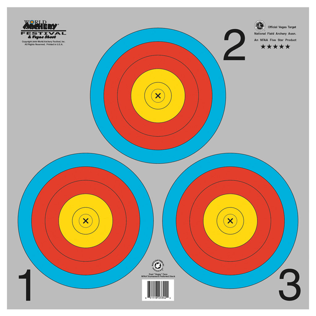 Maple Leaf Official NFAA Vegas Three-Spot Target Face 100 pk.