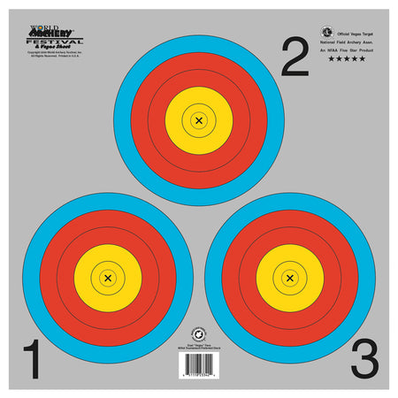 Maple Leaf Official NFAA Vegas Three-Spot Target Face 100 pk.
