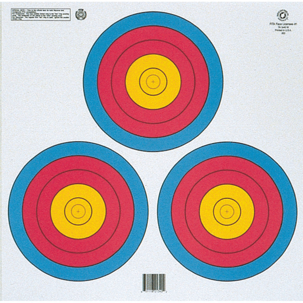 Maple Leaf Official World Archery FITA Three-Spot Triangle Target Face 100 pk.