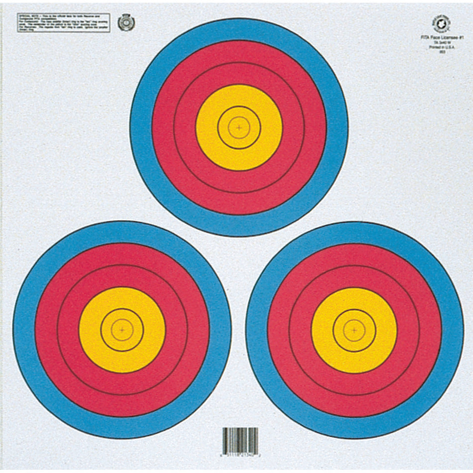 Maple Leaf Official World Archery FITA Three-Spot Triangle Target Face 100 pk.