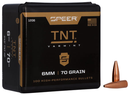 Speer 1206 TNT 6mm Caliber 70 Grain Hollow Point Bullets Box of 100