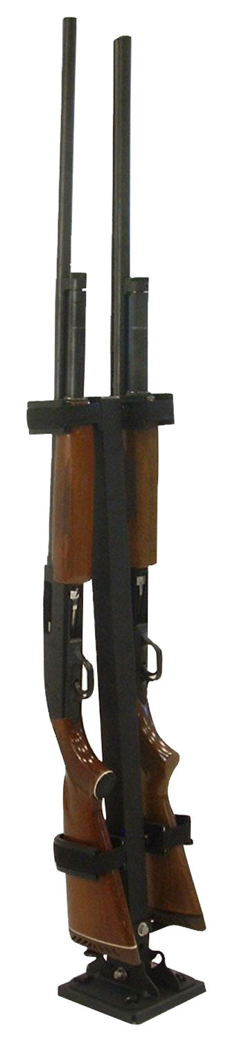Rugged Gear 10082 Two-Gun Floor Mount Rack Rifle/Shotgun Black Metal