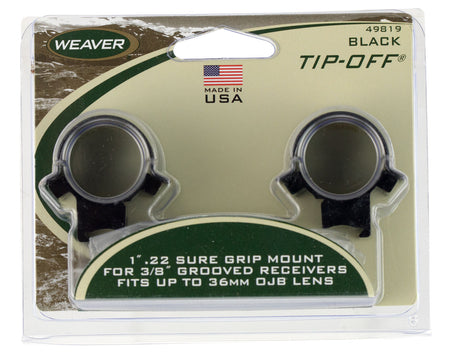 Weaver Mounts 49819 Tip-Off Receiver Rings Black 1 Inch